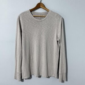 American Giant Shirt Women XL Gray Slub Crew‎ Long Sleeve Tee Supima Cotton USA